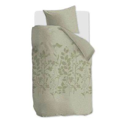 Afbeelding van Ariadne at Home Plant dekbedovertrek Eenpersoons 140x200/220 Licht groen