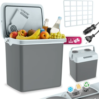 Afbeelding van tectake® Elektrische Koelbox met 25L Koel en Warmfunctie Stille Koeltas voor Auto of Stopcontact Minikoelkast Camping, Drankjes Thermobox Elektriciteit, ECO modus