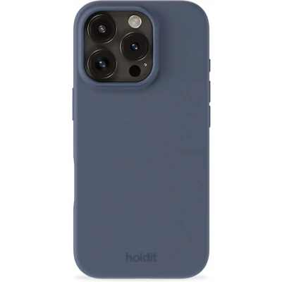 Afbeelding van Holdit Hoesje Geschikt voor iPhone 16 Pro Siliconen Silicone Case donkerblauw