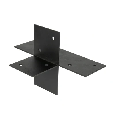 Afbeelding van Pergola Hoekverbinding met Verlenging Zwart Gecoat voor 9 x cm balken open model Per Stuk