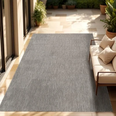 Afbeelding van Paco Home In &amp; Outdoor Balkon Terras Keukenvloerkleed Eenkleurig Gemêleerd Patroon 240x340 cm