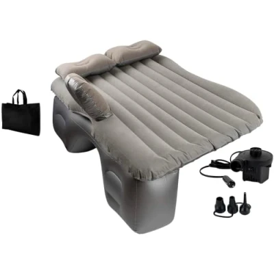 Afbeelding van EDIESI, luchtmatras auto met 12V elektrische luchtpomp en 3 adapters accessoires (grijs)