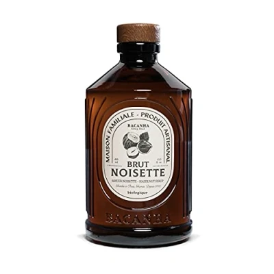 Image de BACANHA Sirop Bio et Brut de Noisette Pour Café, Cappuccino, Latté, Chocolat Cocktail 400 mL