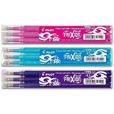 Afbeelding van Pilot FriXion Ball balpen, 3 stuks, lichtroze, paars, stuks