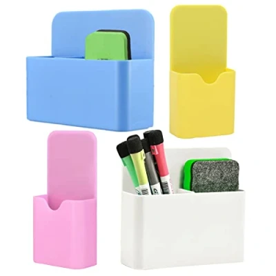 Afbeelding van magnetische markeerhouder, 4 stuks markeerhouders, whiteboard, pennenhouder, opbergdoos voor koelkast, kluisje, 2 maten