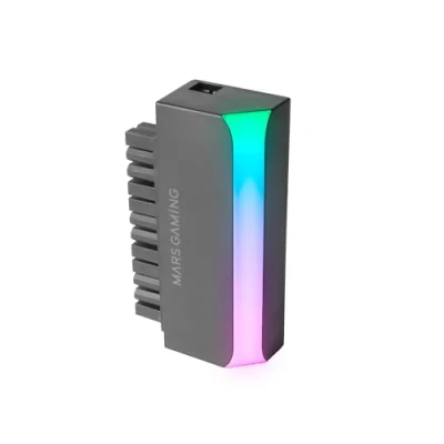 Afbeelding van MARSGAMING Mars Gaming MCA L24, ATX adapter, 24 pins, 90 graden, verlichting 5 V, 3 polig, ARGB, voedingsadapter voor moederbord, plug and play installatie, universele compatibiliteit, zwart