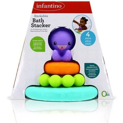 Image de Jouet de bain Pyramide Pieuvre Plastique Multicolore