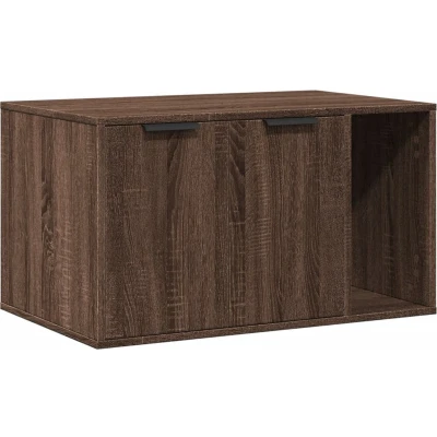 Afbeelding van Kattenbakkast 80x50x45 cm bewerkt hout bruin eikenkleurig