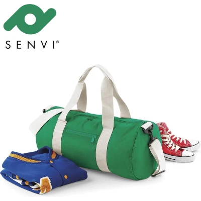 Afbeelding van Sevi Retro Schoudertas Weekendtas Kleur Groen Wit
