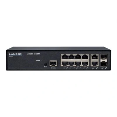Image de LANCOM GS 2310 Commutateur Géré 8 x 10/100/1000 + 2 SFP Gigabit combiné de bureau, Montable sur rack