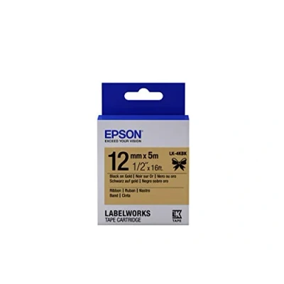 Image de Cartouche d&#039;encre Epson LK 4KBK pour LabelWorks LW C410 et C610 Noir sur Or