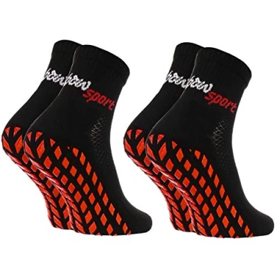 Afbeelding van Rainbow Socks Antislip sokken voor dames en heren ABS Sport Stopper, 2 x zwart.