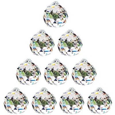 Afbeelding van NUPTIO 30 mm helder kristallen bolprisma 10 stuks gefacetteerde Suncatcher hanglamp voor plafondkroonluchter, Feng Shui, bruiloftshuis, kantoordecoraties