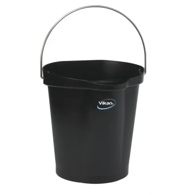 Afbeelding van Vikan Buckets and Lids 12 Liters Bucket Liter Polypropylene Stainless steel 325x330x330mm Also see Lid 5687 Wall holder 16200 Blac