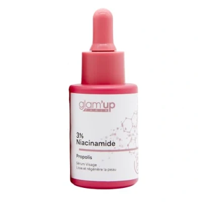 Afbeelding van Glam Up Paris Sérum Visage Lissant 3% Niacinamide Propolis Peau plus Lisse et Éclatante K Beauty Homme &amp; Femme 30 ml