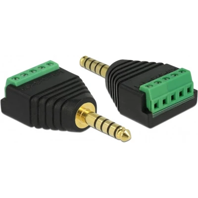 Afbeelding van 4,4mm Jack (m) Terminal Block verguld 5 polig / stereo