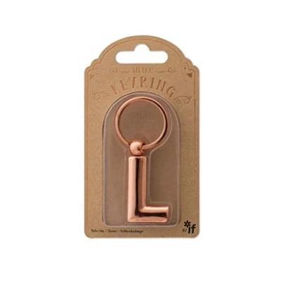Afbeelding van IF Metalen sleutelhanger met gepersonaliseerde alfabetletters roségoud L
