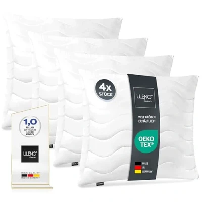 Afbeelding van LILENO HOME Kussenvulling, 65 x cm, 4 stuks, gevuld met kussen, bed of ritssluiting, wasbaar tot 95 C, voor bank, bed, stuks