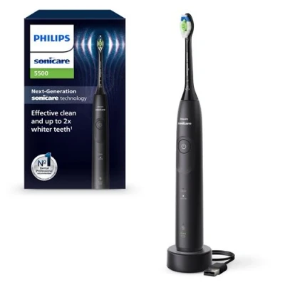 Image de Philips Brosse À Dents Électrique Sonicare Série 5500 2 Modes De Brossage Noir Hx7111/01
