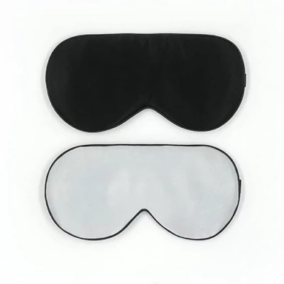 Afbeelding van townssilk 2 stuks slaapmaskers van 100% zijde met verstelbare riem, comfortabel en superzacht, inclusief 1 zwart masker zilveren