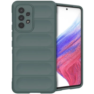 Afbeelding van iMoshion Hoesje Geschikt voor Samsung Galaxy A53 Siliconen EasyGrip Backcover Donkergroen