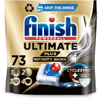 Afbeelding van Finish Ultimate+ All in 1 Infinity Shine Regular Vaatwastabletten 73 stuks
