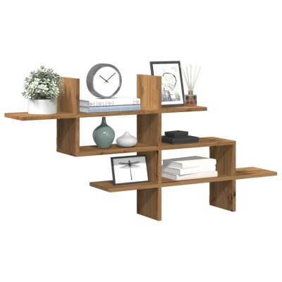 Afbeelding van vidaXL Wandschap 124,5x18x60,5 cm bewerkt hout artisanaal eikenkleurig