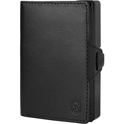 Afbeelding van Slimpuro Znap Slim Wallet 12 Pasjes Muntvak 8,9 X 1,8 6,3 cm (Bxhxd) RFID Bescherming Zwart