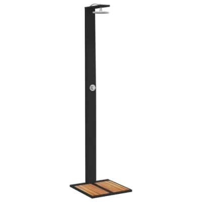 Afbeelding van Buitendouche 50x55x224 cm poly rattan en acaciahout zwart