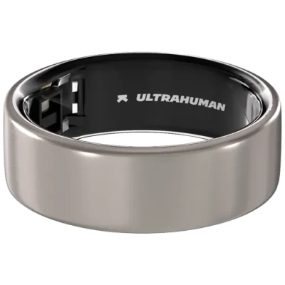 Afbeelding van Ultrahuman Ring Air Raw Titanium Ringmaat 7 Smart Slaap Tracking Hartslag &amp; Temperatuur Monitoring, Volg Slaap, Beweging Herstel