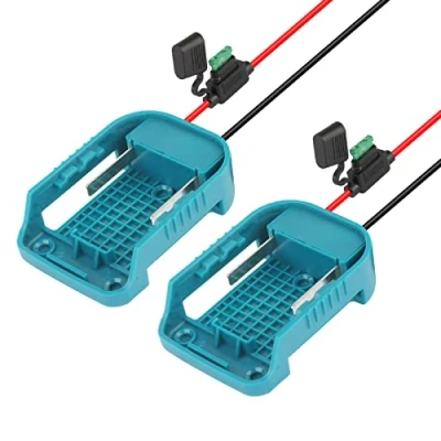 Afbeelding van 2 stuks QUPERR Power Wiel adapter met zekering en schakelaar, voor Makita, 18 V lithiumbatterij, vermogensomvormer doe het zelf werklampen, RC speelgoed enz.