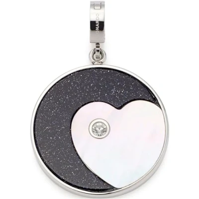 Afbeelding van Leonardo Jewels Clip&amp;Mix Fina 023657 roestvrijstalen hanger met fonkelende blauwe riviersteen, parelmoer hart en glaskristal, één maat, Roestvrij staal, Geen edelsteen, edelsteen