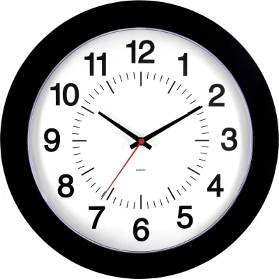 Afbeelding van EUROTIME 80514 05 Wandklok Kwarts 30.5 cm Zwart