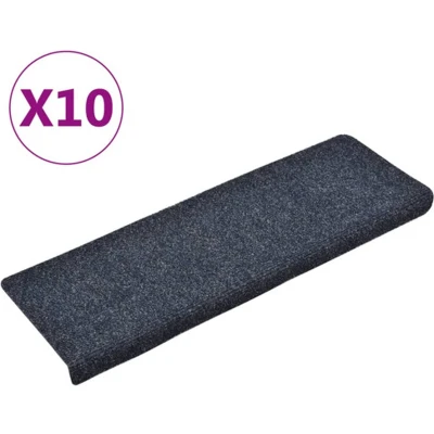 Afbeelding van Trapmatten 10 st 65x21x4 cm naaldvilt antracietkleurig