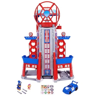 Afbeelding van de film Mighty Cinema, XXL hoofdkwartier van bioscoopfilm, 91 cm hoog, met 2 figuren en 1 basisvoertuig, licht geluiden, speelgoed geschikt voor kinderen vanaf 3 jaar
