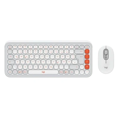 Afbeelding van Randapparaten: Toetsenborden: Logitech POP Icon Combo toetsenbord Inclusief muis Universeel Bluetooth QWERTZ Duits, US International Oranje, Wit