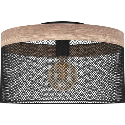 Afbeelding van EGLO Kilnsdale Plafondlamp E27 Ø 38 cm Staal/Hout Zwart/Bruin