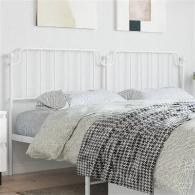 Image de vidaXL Tête de lit métal blanc 200 cm