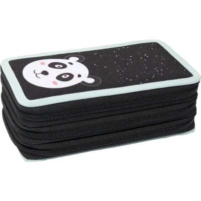 Afbeelding van EBERHARD FABER 577475 trousse triple Decker, avec 36 accessoires d&#039;écriture, à crayons panda 3 fermetures éclair