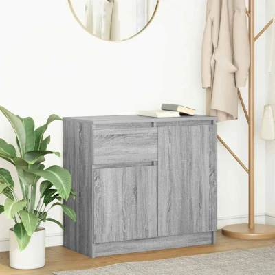 Afbeelding van vidaXL Dressoir met lade 71x35x65 cm spaanplaat grijs Sonoma