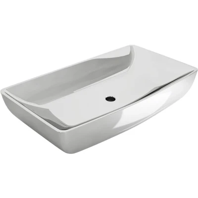 Afbeelding van Wastafel 71x38x13,5 cm keramiek zilverkleurig