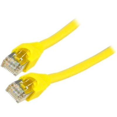 Afbeelding van Exertis Connect Patchkabel S/FTP, PiMF, CAT.6, geel, 20,0 m met bijzonder smalle knikbeveiliging (CAT6, 20 m), Netwerkkabel
