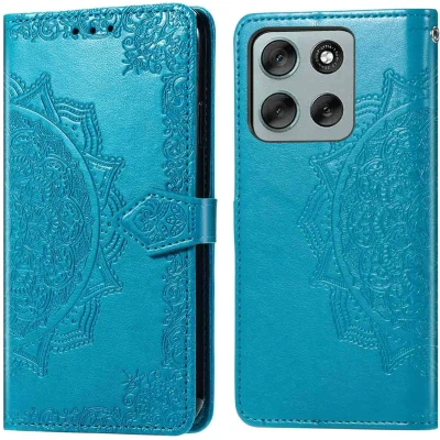 Afbeelding van imoshion Mandala Bookcase voor de Motorola Moto G56 Turquoise