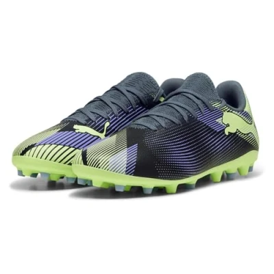 Afbeelding van Puma Future 7 PLAY MG Voetbalschoenen met kunststof noppen, Heren, Maat: 44.5, Gray skies/elektro purple/fizzy apple/white Textiel/ synthetisch