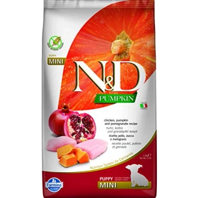Afbeelding van FARMINA N&amp;D Chicken, Pumpkin &amp; Pomegranate Puppy mini droog hondenvoer 2,5 kg