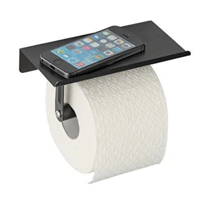 Afbeelding van Allstar 70012400 Toiletpapier, staal, zwart, 18 x 9,5 7,5 cm