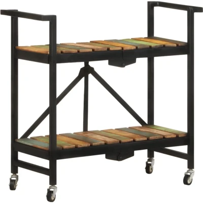 Afbeelding van vidaXL Keukentrolley 87x36x81 cm massief gerecycled hout