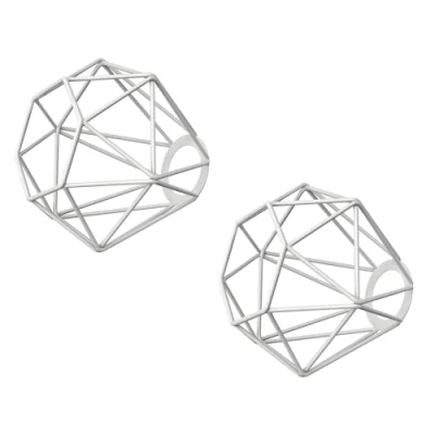 Afbeelding van ledscom.de 2 stuks lampenkap kooi, wit, 155 mm Ø