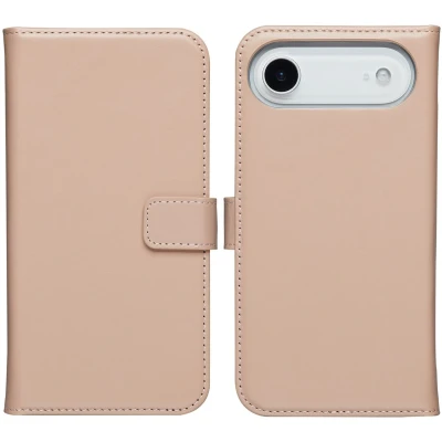 Afbeelding van Selencia Echt Leren Bookcase voor de Apple iPhone 17 Air Dusty Pink