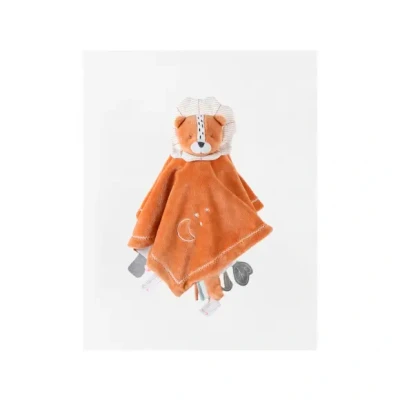 Afbeelding van Noukie&#039;s Knuffeldoekje Doudou Day &amp; night Babou caramelkleurig leeuw